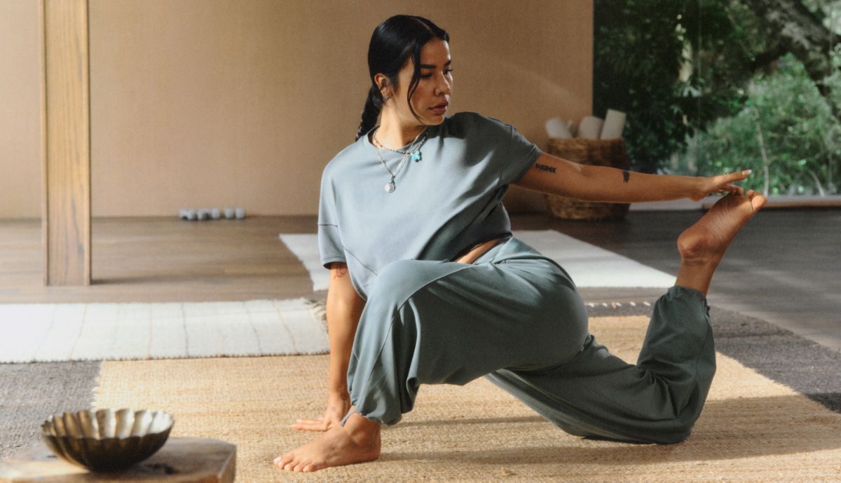 lululemon official indoor yoga practice scene